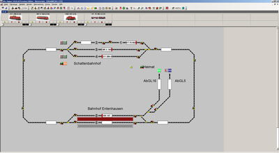 Gleisbild unserer Testanlage in Win-Digipet